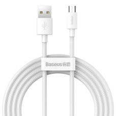 Кабель USB Baseus Simple Wisdom Kit USB to Micro (2шт/Set/2.1A/1.5m) White (TZCAMZJ-02)  
