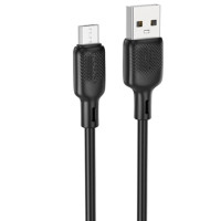 Кабель USB Borofone BX113 Lenny Silicone USB to Micro (2.4A/1m) Black