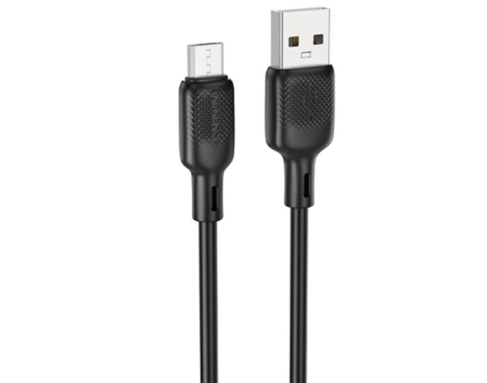Кабель USB Borofone BX113 Lenny Silicone USB to Micro (2.4A/1m) Black