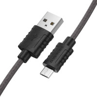 Кабель USB Borofone BX52 Airy Silicone USB to Micro (2.4A/1m) Black