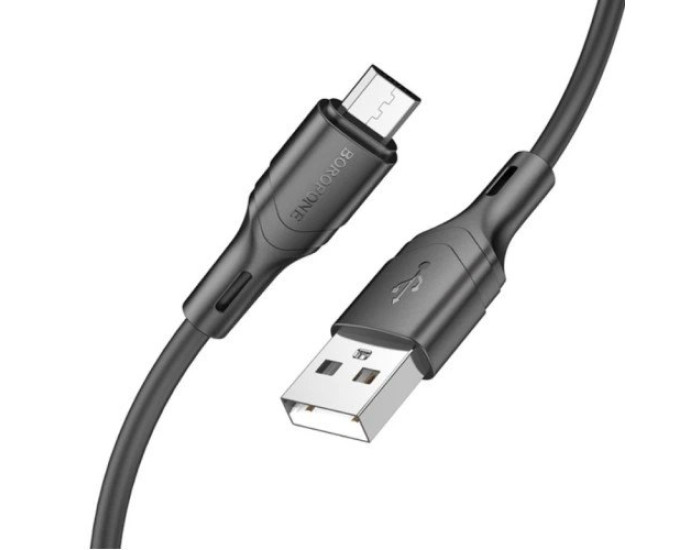 Кабель USB Borofone BX99 Method silicone Charging Data USB to Micro (2.4A/1m) Black