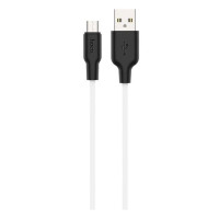 Кабель USB Hoco X21 Plus Silicone USB to Micro (2.1А/2m) Black/White