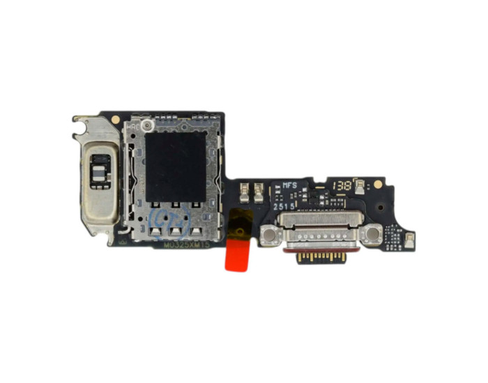 Шлейф для  Xiaomi 15T, коннектора зарядки с микрофоном, с компонентами, оригинал