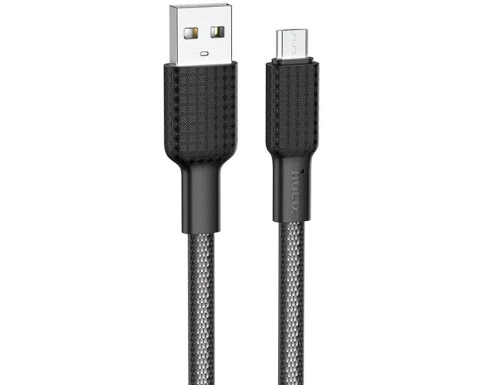 Кабель USB Hoco X69 Jaeger USB to Micro (2.4A/1m) Black/White
