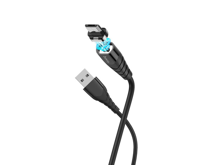 Кабель USB Hoco X63 Racer magnetic USB to Micro (2.4A/1m) Black