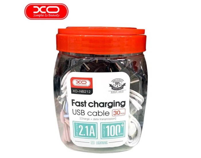 Кабель USB XO NB212 USB to Micro (2.1A/1m) Мікс (Bottle)