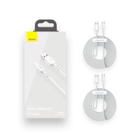 Кабель USB Baseus Simple Wisdom Kit USB to Type-C (5A/1.5m) White (2ШТ/Set)