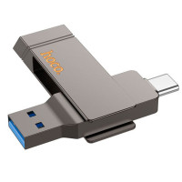 Флешка USB-A/C Hoco UD13 Clever USB3.2/Type-C 256GB, сіра