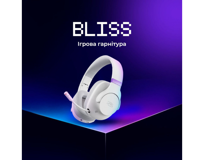 Беспроводные игровые накладные наушники Proove Gaming Bliss (App) White