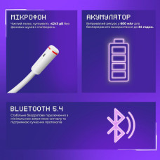Беспроводные игровые накладные наушники Proove Gaming Bliss (App) White
