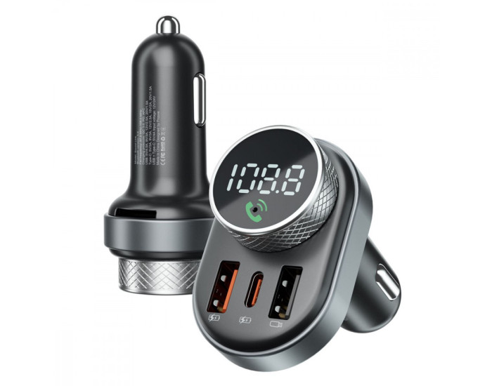 Автомобильное зарядное устройство Proove FM Launcher Sound Link 30W (Type-C + USB) черный