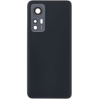 Задняя панель корпуса для Xiaomi 12 /12X, черная со стеклом камеры