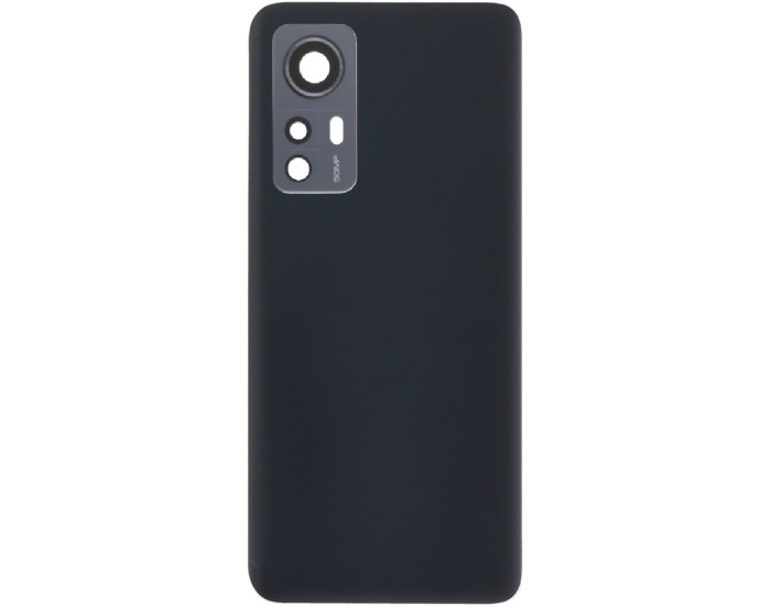 Задняя панель корпуса для Xiaomi 12 /12X, черная со стеклом камеры