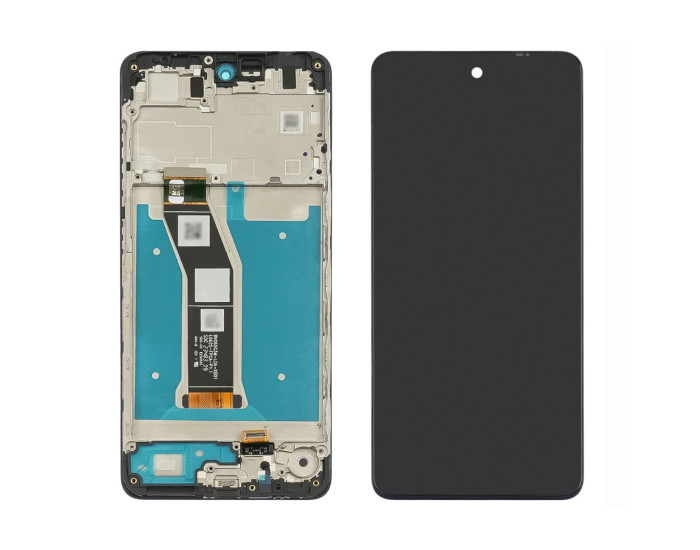 Дисплей з сенсорним екраном (модуль) Motorola XT2421 Moto G04, чорний з рамкою