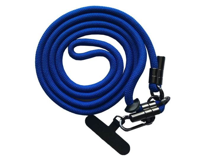 Шнурок LONG (150см) 8mm с карабином + держатель для чехлов (универсальный) Blue