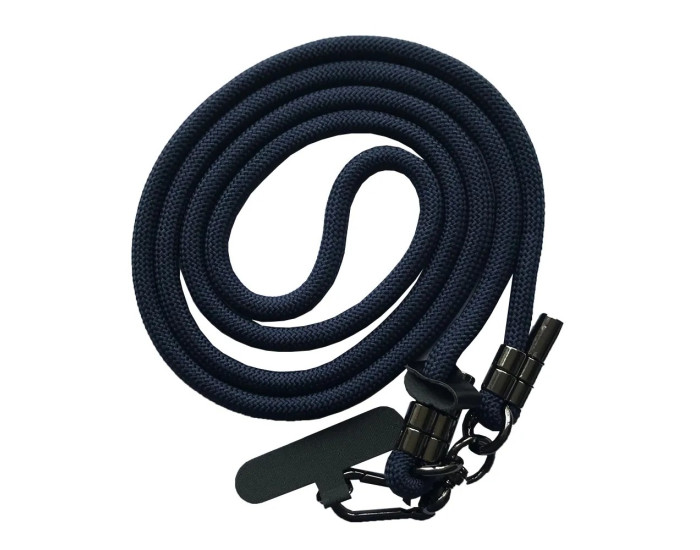 Шнурок LONG (150см) 8mm с карабином + держатель для чехлов (универсальный) Dark Blue