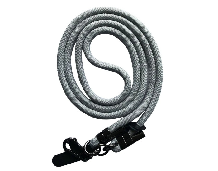 Шнурок LONG (150см) 8mm с карабином + держатель для чехлов (универсальный) Grey