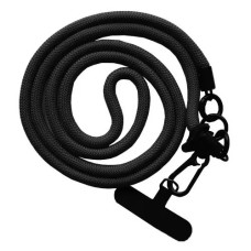 Шнурок New (8mm) с карабином + держатель (универсальный) 120см, Black