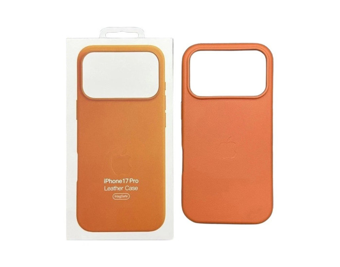 Чохол оригінал Leather Case with MagSafe and Animation iPhone 17 Pro (Orange)