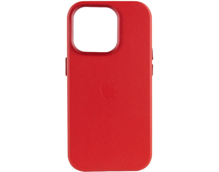 Чохол шкіряний Leather Case MagSafe iPhone 14 Pro, Crimson