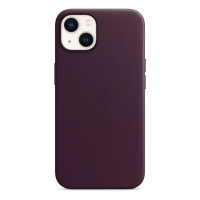 Чехол кожаный Leather Case MagSafe iPhone 13, Dark Cherry