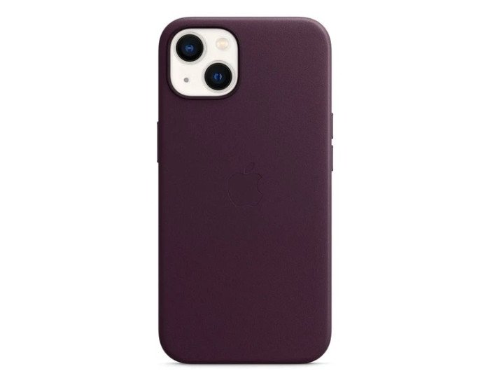 Чехол кожаный Leather Case MagSafe iPhone 13, Dark Cherry