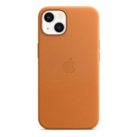 Чехол кожаный Leather Case MagSafe iPhone 13, Golden Brown