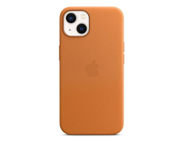 Чехол кожаный Leather Case MagSafe iPhone 13, Golden Brown