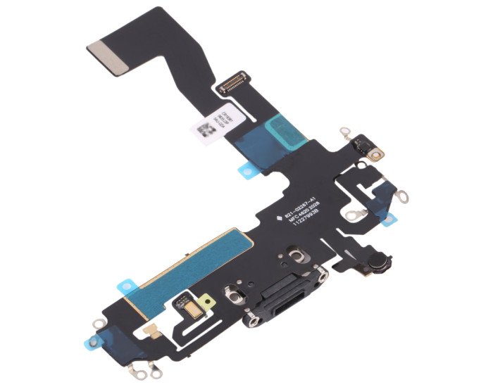 Шлейф для iPhone 12 /12 Pro, коннектора наушников, коннектора зарядки, черный, оригинал с разборки