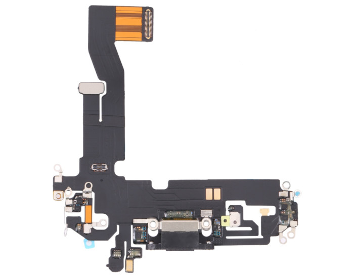 Шлейф для iPhone 12 /12 Pro, коннектора наушников, коннектора зарядки, черный, оригинал с разборки