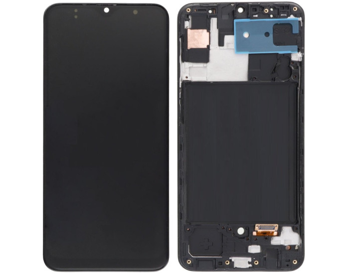 Дисплей з сенсорним екраном (модуль) Samsung A307 A30s 2019, чорний з рамкою, TFT
