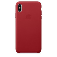 Чехол кожаный Leather Case iPhone XS Max, Marsala