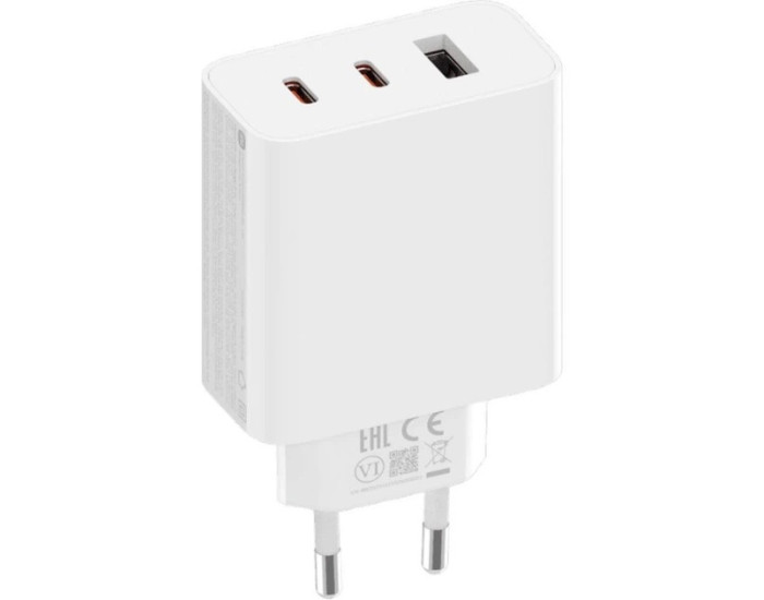 Мережеве зарядний пристрій Xiaomi (OR) 67W Charger (USB-A+2USB-C) з кабелем Type-C to Type-C, Білий (BHR7493EU) (100% оригінал)