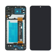Дисплей с сенсорным экраном (модуль) Samsung A135 A13 4G /A235 A23 /M236 M23 /M336 M33, REV5.7, черный с рамкой, оригинал, сервисная упаковка GXQC  