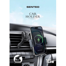 Автодержатель с безпроводной зарядкой SENTEO SH-02 Drift 2 Wireless charging Auto clamping phone holder 15W Dashboard PLUS 