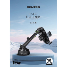 Автодержатель с безпроводной зарядкой SENTEO SH-02 Drift 2 Wireless charging Auto clamping phone holder 15W Dashboard PLUS 