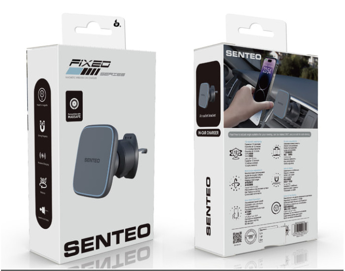 Автодержатель с безпроводной зарядкой SENTEO SH-05 Fixed Series magnetic wireless charging car holder Airvent Mount