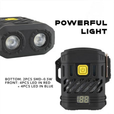Фонарик Multifunction D53-2LED, Li-Ion аккумулятор, индикация заряда, зажигалка, ЗУ Type-C, черный