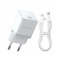 Сетевое зарядное устройство Baseus Palm Type-C 20W + Cable Type-C to Lightning (E0116400) белое