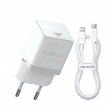 Мережеве зарядний пристрій Baseus Palm Type-C 20W + Cable Type-C to Lightning (E0116400) біле