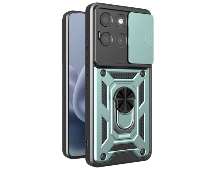 Чехол-Ударопрочный Ummi Camshield Serge Ring Motorola Moto G86 Power, зеленый
