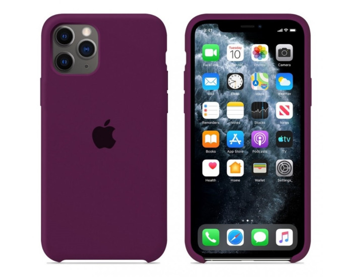 Чехол-силикон оригинал Soft Matte iPhone 11 Pro (Бордовый / Plum)