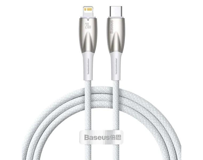 Кабель USB Baseus Glimmer Series Fast Charging Data Cable Type-C to Lightning (20W/1m) (CADH000002) White