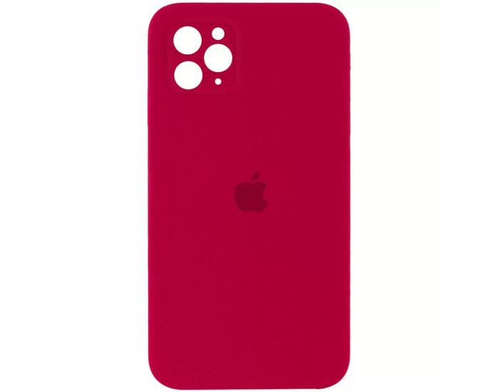 Чехол-силикон оригинал Square Cover Soft Matte Full Camera iPhone 11 Pro, Rose red