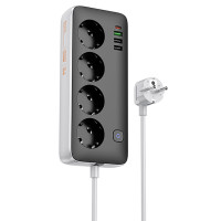 Сетевой фильтр Hoco AC22 Sunlight 4-bit(PD30W/1C3A) desktop socket(EU/GER)