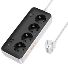 Сетевой фильтр HOCO AC22 Sunlight 4-bit(PD30W/1C3A) desktop socket(EU/GER)