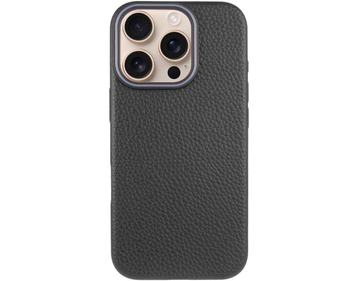 Чохол шкіряний Syndee with MagSafe iPhone 15 Pro, Чорний/Сірий