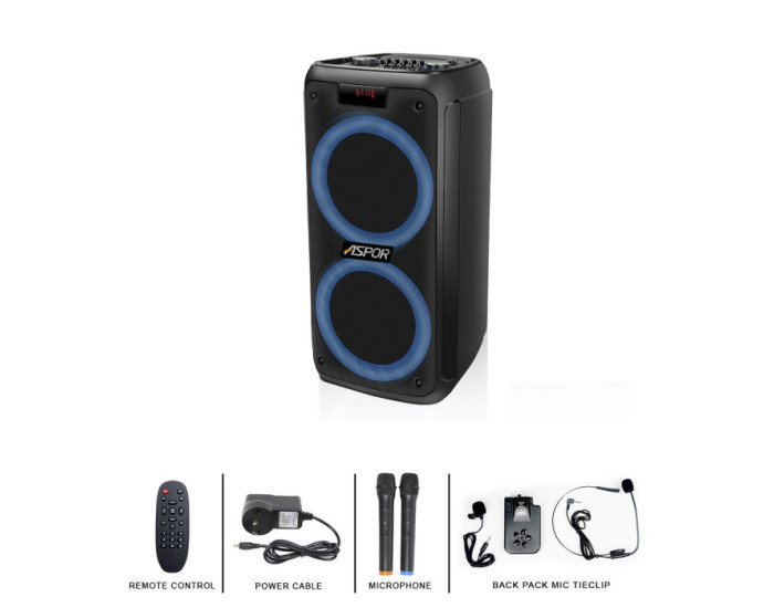 Колонка Bluetooth Aspor A668, черная