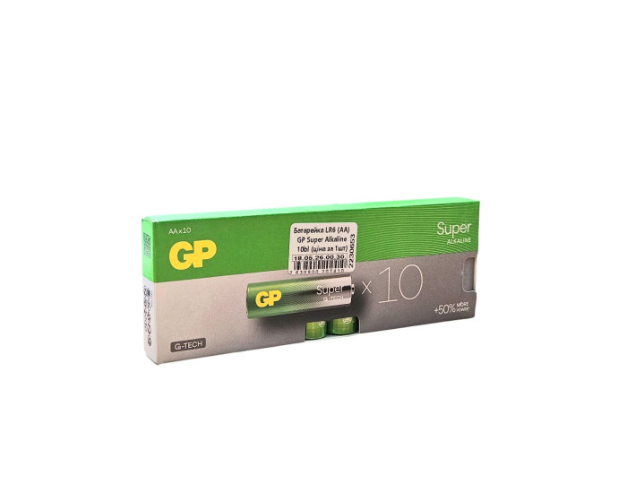 Батарейка AA (LR-6) GP Super (1.5v) (10шт на блістері)