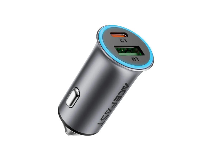 Автомобільне зарядний пристрій Acefast B16 (PD65W+QC3.0) total 95W (1USB-A/1C) Сіре